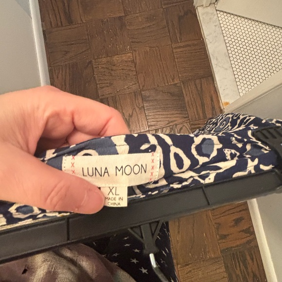 Anthropologie Luna Moon XL blue sleeveless top maxi skirt boho batik dress - Picture 7 of 7